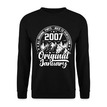 2007 Januar Original 17 Jahre altes Geburtstagsgeschenk - Unisex Pullover - Schwarz - Vorne - Alina (178cm) & Michal (187cm)