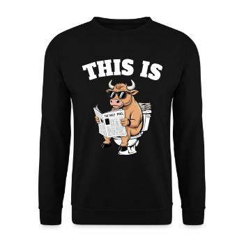 Taureau Humour Toilettes Sarcasme - Sweat-shirt Unisexe - noir - Devant - Alina (178cm) & Michal (187cm)