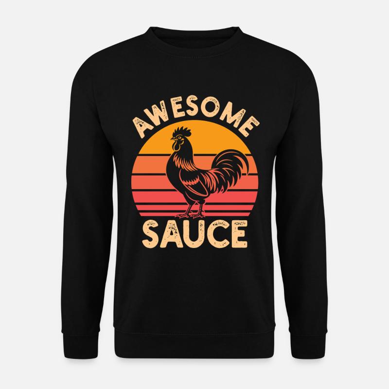 Rooster Joke Humor Cocktail Sauce - Unisex Pullover - Schwarz