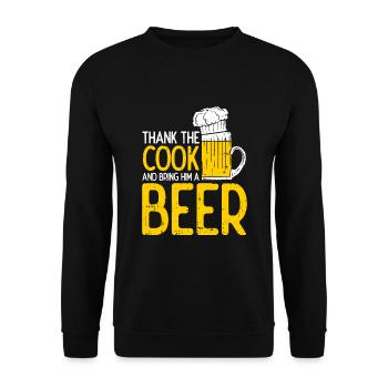 Remerciez le cuisinier et apportez-lui une bière - Sweat-shirt Unisexe - noir - Devant - Alina (178cm) & Michal (187cm)