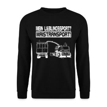 Mais häckseln Maistransport Landwirt T-shirt - Unisex Pullover - Schwarz - Vorne - Alina (178cm) & Michal (187cm)