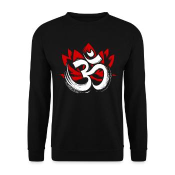Om Logo Namah Shivaya Mantra Meditation Yoga - Unisex Pullover - Schwarz - Vorne - Alina (178cm) & Michal (187cm)