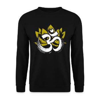 Om Logo Namah Shivaya Mantra Meditation Yoga - Unisex Pullover - Schwarz - Vorne - Alina (178cm) & Michal (187cm)