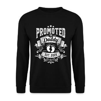 Promoted to dad set for 2025 - Unisex Sweatshirt - black - Front - Alina (178cm) & Michal (187cm)
