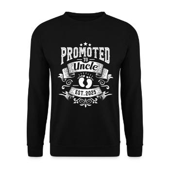 Promoted to uncle set for 2025 - Unisex Sweatshirt - black - Front - Alina (178cm) & Michal (187cm)