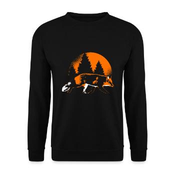 Renard dans la forêt - Sweat-shirt Unisexe - noir - Devant - Alina (178cm) & Michal (187cm)