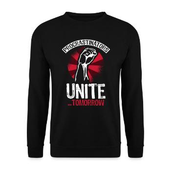 Procrastinators unite tomorrow - Unisex Pullover - Schwarz - Vorne - Alina (178cm) & Michal (187cm)