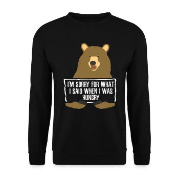 Im sorry for what i said when i was hungry - Unisex Pullover - Schwarz - Vorne - Alina (178cm) & Michal (187cm)
