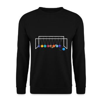 Newton Planet Pendulum - Unisex Sweatshirt - black - Front - Alina (178cm) & Michal (187cm)