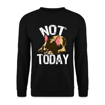 not today französische bulldogge - Unisex Pullover - Schwarz - Vorne - Alina (178cm) & Michal (187cm)