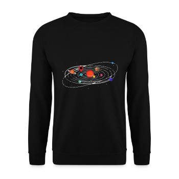 Carte du système solaire - Sweat-shirt Unisexe - noir - Devant - Alina (178cm) & Michal (187cm)