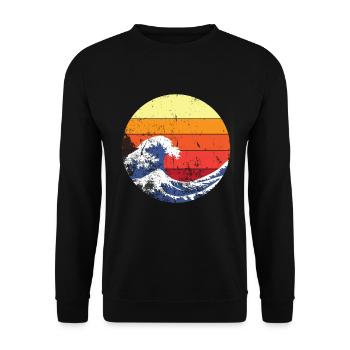 Retro wave japan - Unisex Sweatshirt - black - Front - Alina (178cm) & Michal (187cm)