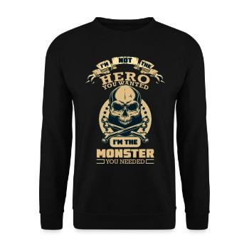Skull Monster Schädel - Unisex Sweatshirt - black - Front - Alina (178cm) & Michal (187cm)