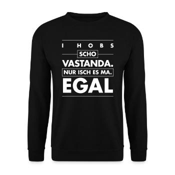 Lustiger Spruch im Vorarlberger Dialekt Gsiberger - Unisex Pullover - Schwarz - Vorne - Alina (178cm) & Michal (187cm)