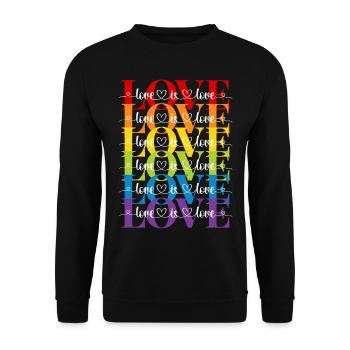 love is love - Unisex Sweatshirt - black - Front - Alina (178cm) & Michal (187cm)