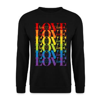 love is love - Unisex Sweatshirt - black - Front - Alina (178cm) & Michal (187cm)