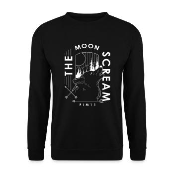 The moon scream (white) - Unisex Sweatshirt - black - Front - Alina (178cm) & Michal (187cm)