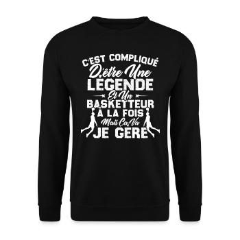 Une Légende Et Un Basketteur - Sweat-shirt Unisexe - noir - Devant - Alina (178cm) & Michal (187cm)