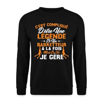Une Légende Et Un Basketteur - Sweat-shirt Unisexe - noir - Devant - Alina (178cm) & Michal (187cm)