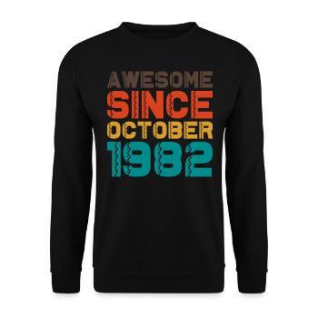 Awesome Since October 1982 Retro Vintage 42 Years - Sweat-shirt Unisexe - noir - Devant - Alina (178cm) & Michal (187cm)