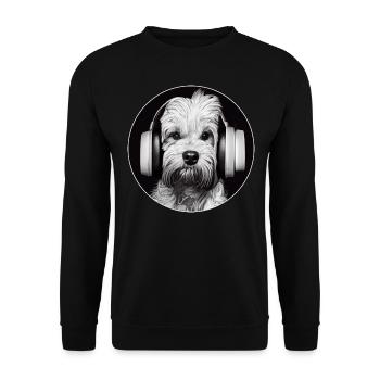 Hund DJ Kopfhörer - Unisex Pullover - Schwarz - Vorne - Alina (178cm) & Michal (187cm)