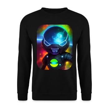 Weltraum Astronaut - Unisex Pullover - Schwarz - Vorne - Alina (178cm) & Michal (187cm)