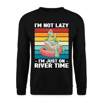Rafting Wassersport | River Tubing Fluss Geschenke - Unisex Pullover - Schwarz - Vorne - Alina (178cm) & Michal (187cm)