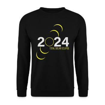 Totale Sonnenfinsternis 2024 - Zeuge der Dunkelheit - Unisex Pullover - Schwarz - Vorne - Alina (178cm) & Michal (187cm)