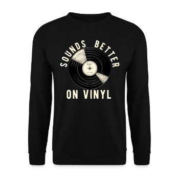 Sounds Better on Vinyl Sound is Better on Vinyl - Unisex Sweatshirt - black - Front - Alina (178cm) & Michal (187cm)
