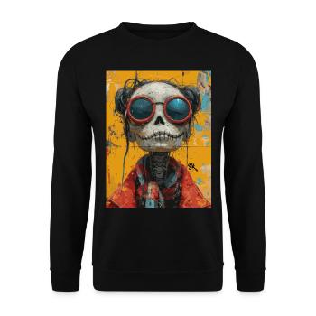 The Woman - Skull, Totenkopf, Pentagramm - Unisex Pullover - Schwarz - Vorne - Alina (178cm) & Michal (187cm)