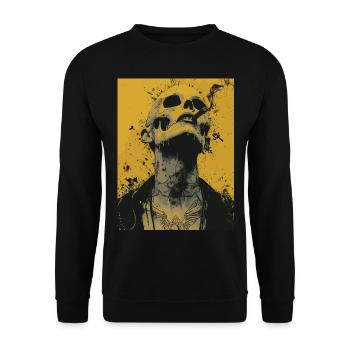 The Woman - Skull, Totenkopf, Pentagramm - Unisex Pullover - Schwarz - Vorne - Alina (178cm) & Michal (187cm)