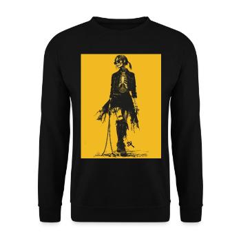 The Woman - Skull, Totenkopf, Pentagramm - Unisex Pullover - Schwarz - Vorne - Alina (178cm) & Michal (187cm)