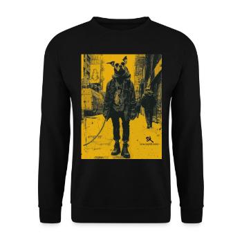 Freaky World - Dog Face, Skull, Totenkopf - Unisex Pullover - Schwarz - Vorne - Alina (178cm) & Michal (187cm)