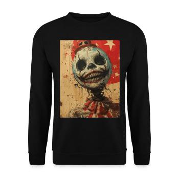 The Horror Clown - Horrormotiv - Unisex Pullover - Schwarz - Vorne - Alina (178cm) & Michal (187cm)