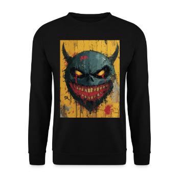 The Dark Devil - Horrormotiv - Unisex Pullover - Schwarz - Vorne - Alina (178cm) & Michal (187cm)