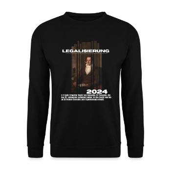 Legalization 2024 - Unisex Sweatshirt - black - Front - Alina (178cm) & Michal (187cm)