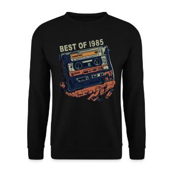 Jahrgang 1985 1985 Kassette - Jahrgang seit 1985 - Unisex Pullover - Schwarz - Vorne - Alina (178cm) & Michal (187cm)