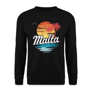 Malta - Unisex Pullover - Schwarz - Vorne - Alina (178cm) & Michal (187cm)