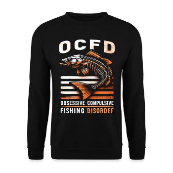 Lustige OCFD-Zwangsstörung beim Angeln - Unisex Pullover - Schwarz - Vorne - Alina (178cm) & Michal (187cm)