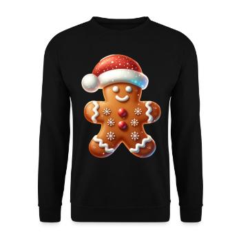 Gingerbread Gingerbread Man Xmas - Unisex Sweatshirt - black - Front - Alina (178cm) & Michal (187cm)