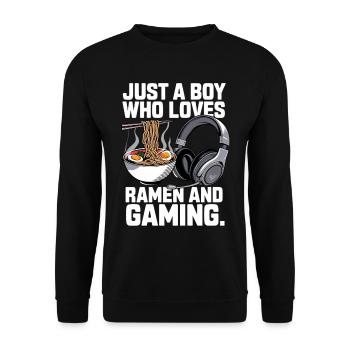 Ramen & Gaming – Perfect for Gamers - Unisex Sweatshirt - black - Front - Alina (178cm) & Michal (187cm)