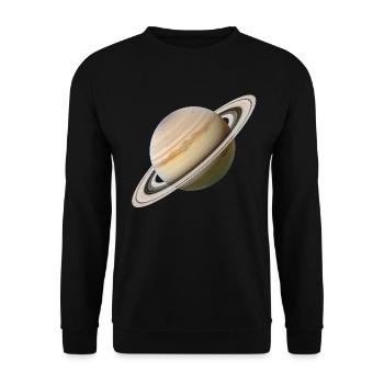 Saturn - Unisex Sweatshirt - black - Front - Alina (178cm) & Michal (187cm)