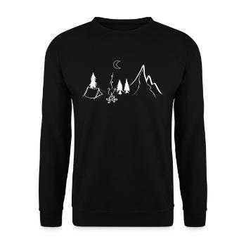 Camping Zelt Natur Berge Urlaub - Unisex Pullover - Schwarz - Vorne - Alina (178cm) & Michal (187cm)