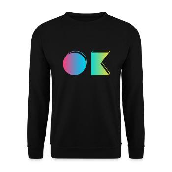 OK - Okay - 80er Jahre Style - Unisex Pullover - Schwarz - Vorne - Alina (178cm) & Michal (187cm)