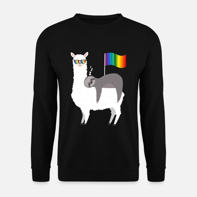 Lama Gay Pride - Unisex Pullover - Schwarz