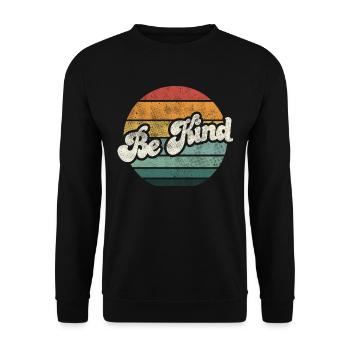 Be Kind Sun Vintage Kindness Anti Bullying Idea - Unisex Sweatshirt - black - Front - Alina (178cm) & Michal (187cm)