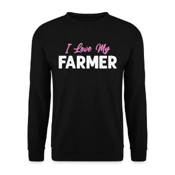 I Love My Farmer Funny Farming - Unisex Sweatshirt - black - Front - Alina (178cm) & Michal (187cm)