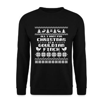 Gouldamadine Christmas Estrildidae Gouldian Finch - Unisex Pullover - Schwarz - Vorne - Alina (178cm) & Michal (187cm)
