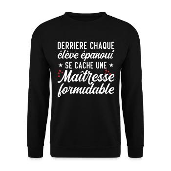 Maîtresse Formidable - Cadeau Maîtresse - Sweat-shirt Unisexe - noir - Devant - Alina (178cm) & Michal (187cm)