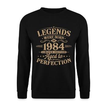 Vintage 1984 né légendes cadeau d’anniversaire - Sweat-shirt Unisexe - noir - Devant - Alina (178cm) & Michal (187cm)